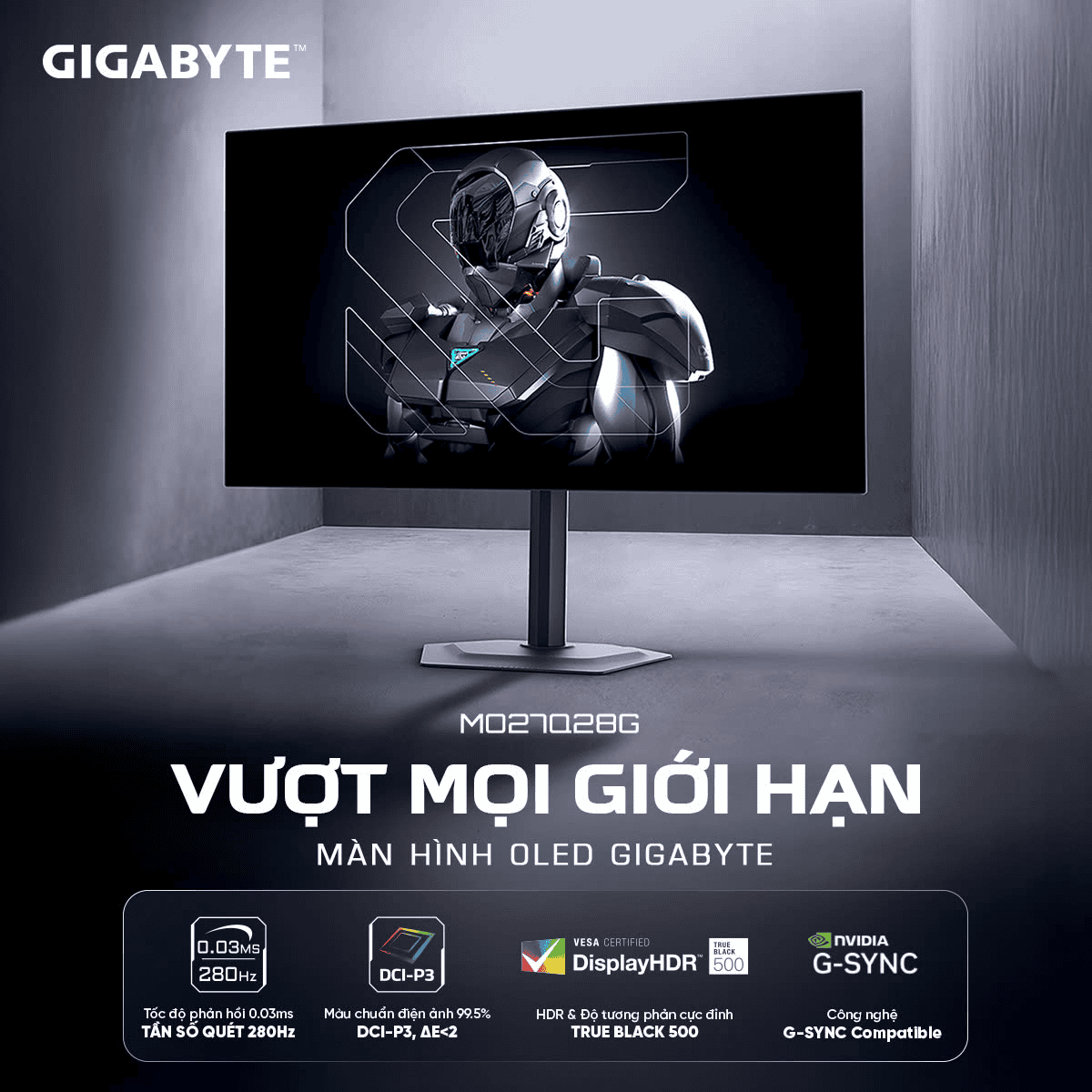 GIGABYTE Ra Mắt Màn Hình Gaming WOLED MO27Q28G – Vượt Mọi Giới Hạn Trải Nghiệm
