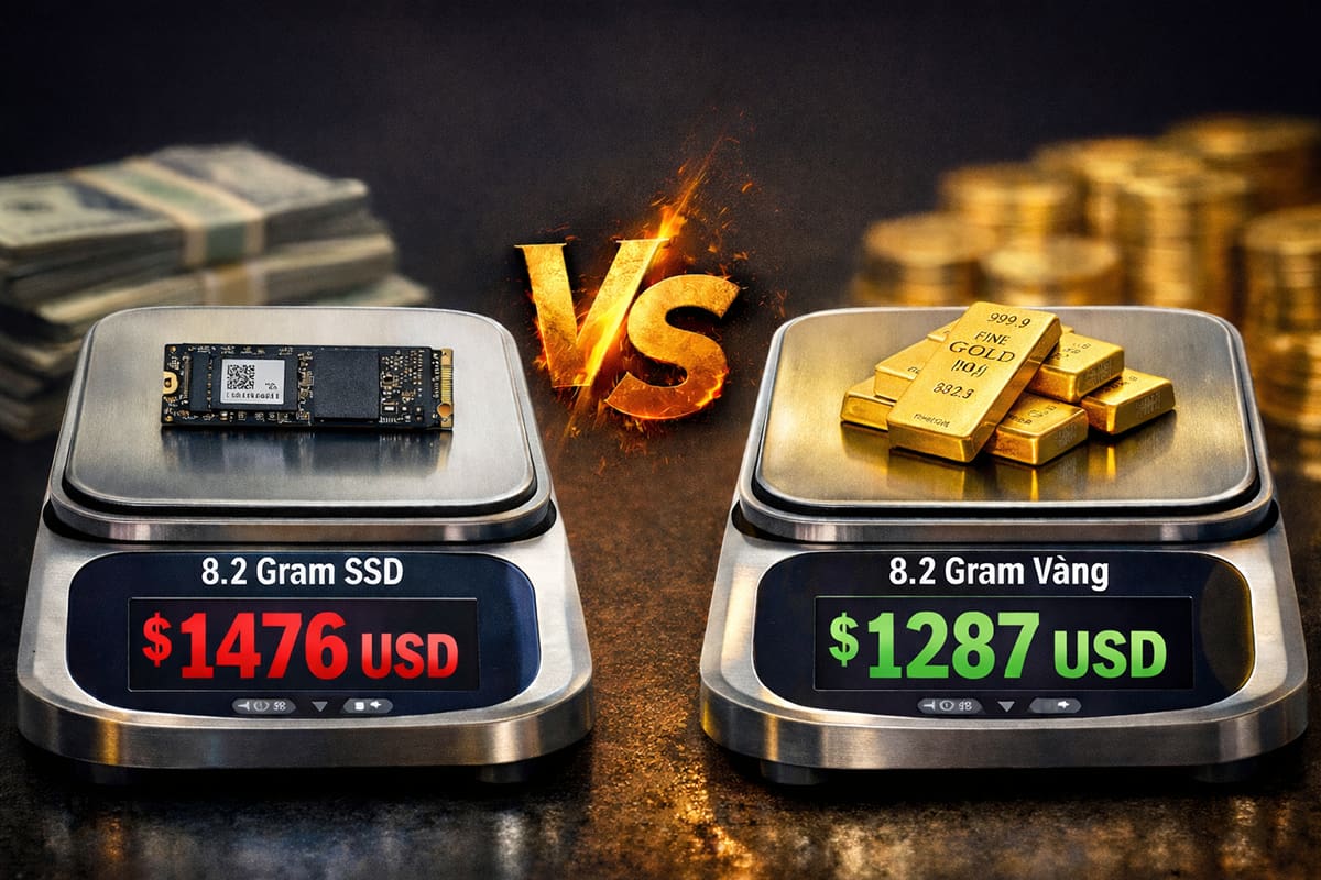 Thật không thể tin nổi: giờ SSD còn đắt hơn cả vàng - tất cả là tại AI