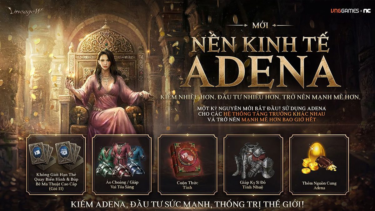 Con đường chinh phạt thành Kent của game thủ Lineage W sẽ sôi động vượt bậc với nền kinh tế Adena Con đường chinh phạt thành Kent của game thủ Lineage W sẽ sôi động vượt bậc với nền kinh tế Adena