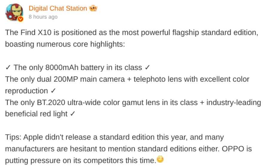 Lộ diện Oppo Find X10: pin khủng 8,000mah và cặp camera 200mp
