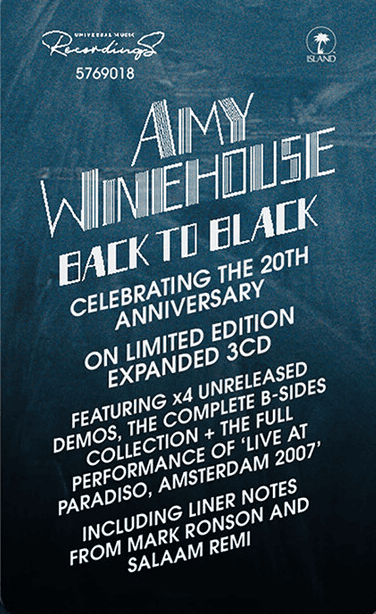 Phiên bản kỷ niệm 20 năm ‘Back to Black’ của Amy Winehouse: thêm bản demo chưa phát hành và trình diễn live 2007